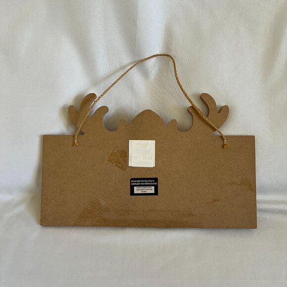 Joy Christmas Wooden Wall Sign With Santa Hat & Antlers - Festive Red & White De - Picture 2 of 2